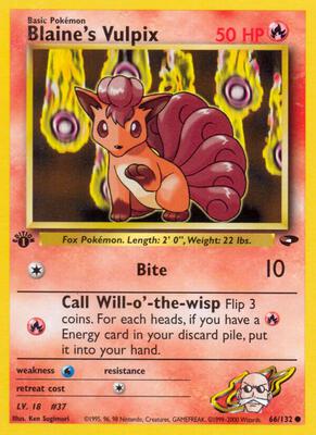 Blaine's Vulpix card from Gym Challenge