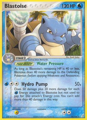 Blastoise card from EX Crystal Guardians