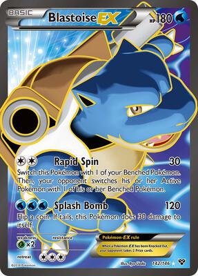Blastoise EX (142 Full Art) card from XY Base Set
