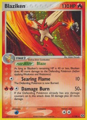 Blaziken card from EX Emerald