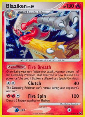 Blaziken card from Platinum