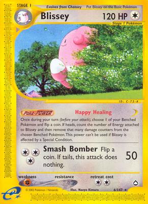 Blissey card from Aquapolis