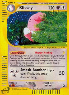 Blissey (H6) card from Aquapolis