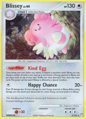 Blissey card from Mysterious Treasures