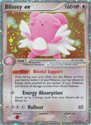 Blissey ex card from EX Unseen Forces