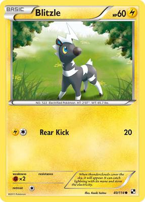 Blitzle (40) card from Black and White