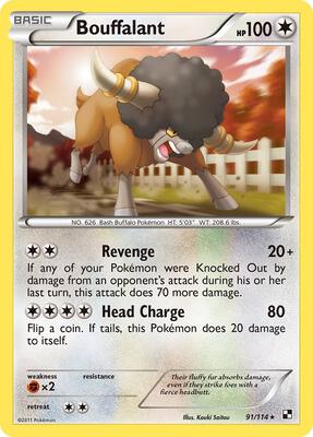 Bouffalant (91) card from Black and White