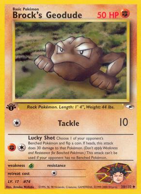 Brock's Geodude (38) card from Gym Heroes