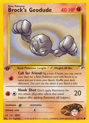 Brock's Geodude (66) card from Gym Heroes