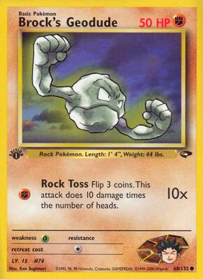 Brock's Geodude card from Gym Challenge