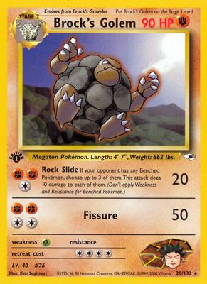 Brock's Golem card from Gym Heroes