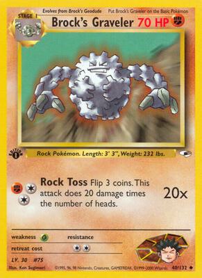 Brock's Graveler card from Gym Heroes