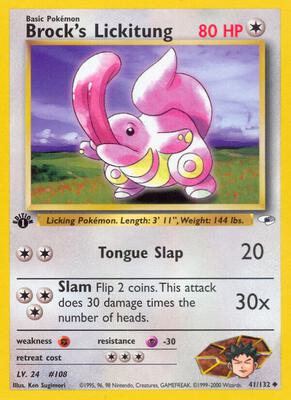 Brock's Lickitung card from Gym Heroes