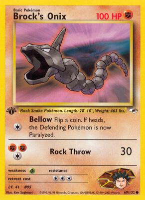 Brock's Onix (69) card from Gym Heroes