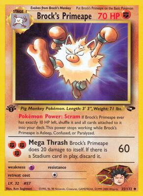 Brock's Primeape card from Gym Challenge