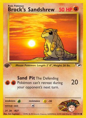 Brock's Sandshrew (72) card from Gym Heroes