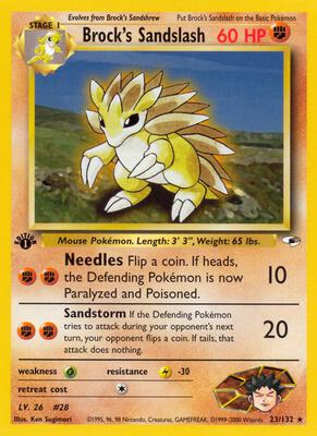 Brock's Sandslash card from Gym Heroes