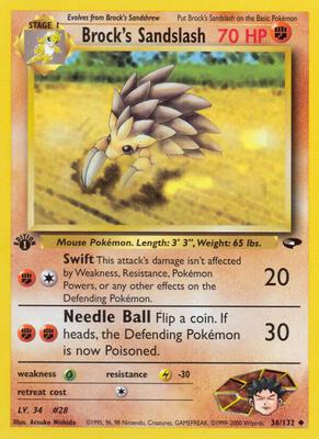 Brock's Sandslash card from Gym Challenge