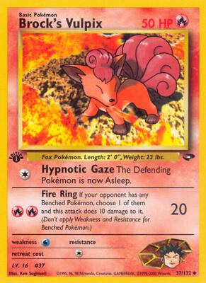 Brock's Vulpix card from Gym Challenge