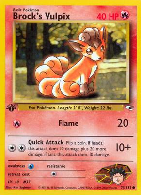 Brock's Vulpix card from Gym Heroes