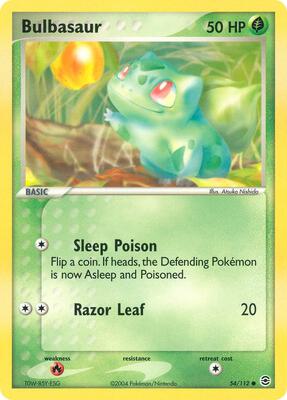 Bulbasaur - 054/112 card from EX FireRed & LeafGreen