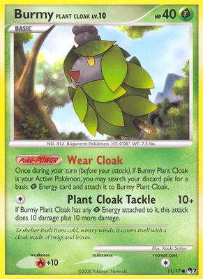 Burmy Plant Cloak card from POP Series 7
