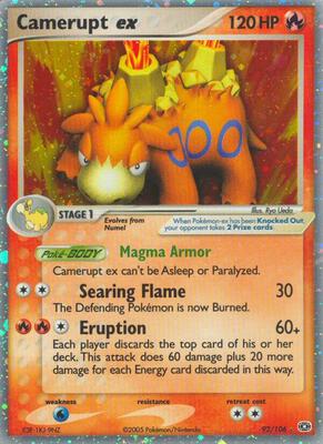 Camerupt ex card from EX Emerald