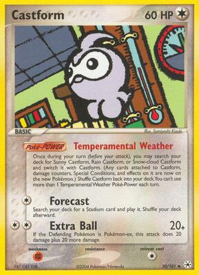 Castform card from EX Hidden Legends