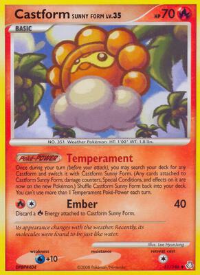 Castform Sunny Form card from Legends Awakened