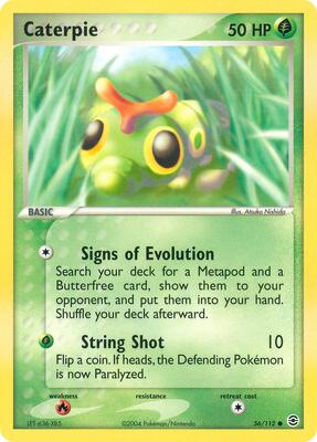 Caterpie card from EX FireRed & LeafGreen
