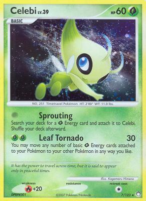 Celebi card from Mysterious Treasures