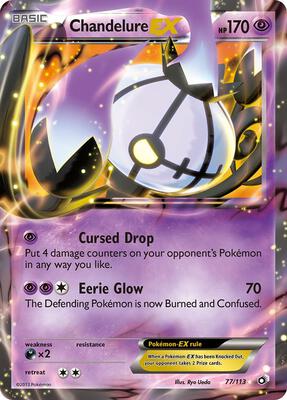 Chandelure EX card from Legendary Treasures