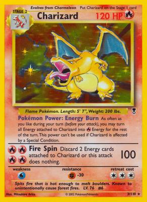 Charizard card from Legendary Collection