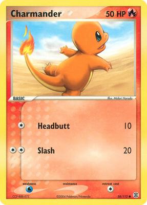 Charmander - 058/112 card from EX FireRed & LeafGreen