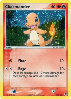 Charmander - 113/112 card from EX FireRed & LeafGreen