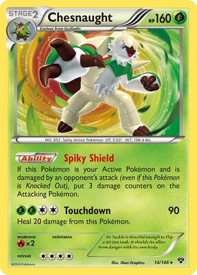Chesnaught card from XY Base Set