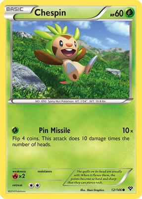 Chespin card from XY Base Set