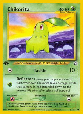 Chikorita (53) card from Neo Genesis