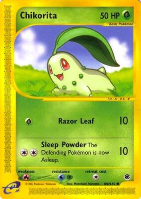 Chikorita (100) card from Expedition