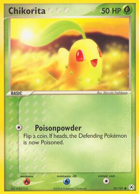 Chikorita card from EX Hidden Legends