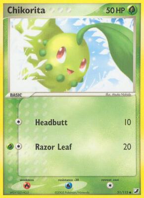 Chikorita card from EX Unseen Forces
