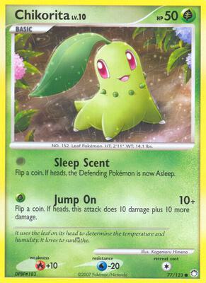 Chikorita card from Mysterious Treasures