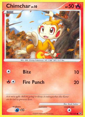 Chimchar card from Platinum