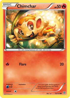 Chimchar card from Plasma Storm