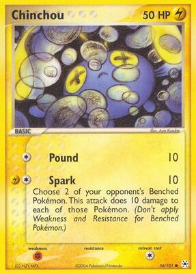 Chinchou - 56/101 card from EX Hidden Legends