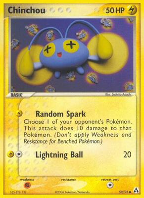 Chinchou card from EX Legend Maker