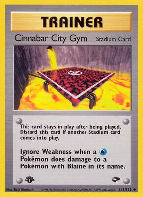 Cinnabar City Gym card from Gym Challenge
