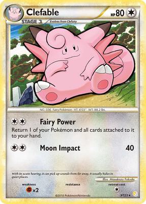 Clefable card from HeartGold SoulSilver