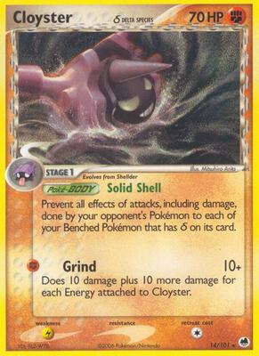 Cloyster (Delta Species) card from EX Dragon Frontiers