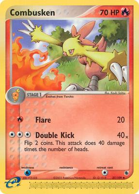 Combusken - 27/109 card from EX Ruby and Sapphire